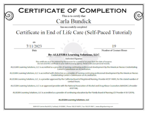 End-of-life-certificate