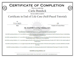 The End of life certificate 